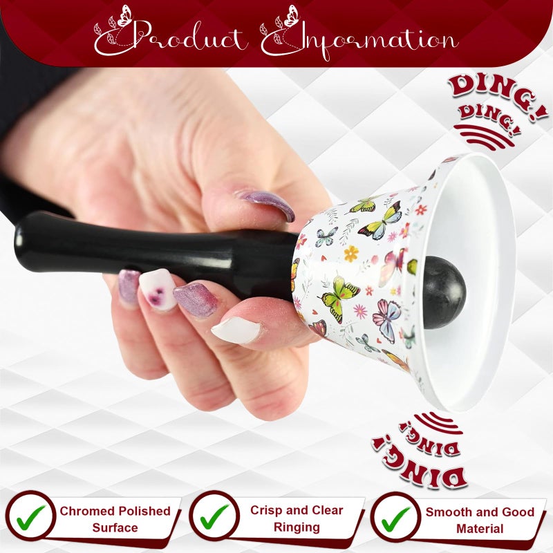 Home-X Butterfly Hand Held Call Bell - Ringing With Handle for School, Classroom, Wedding, Service Desk, Meditation - For Sick, Elderly, Seniors - Image 3